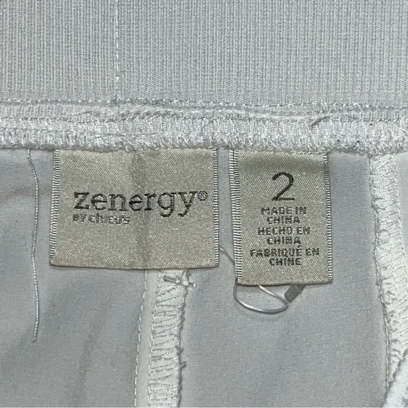 Zenergy By Chico’s Pants Womens 2 US 12 White Cropped Capri Stretch Activewear - Picture 5 of 10